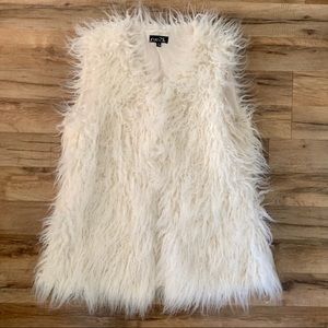 Women’s Furry White Vest
